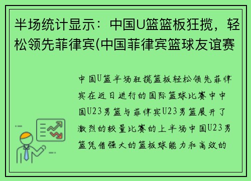 半场统计显示：中国U篮篮板狂揽，轻松领先菲律宾(中国菲律宾篮球友谊赛)